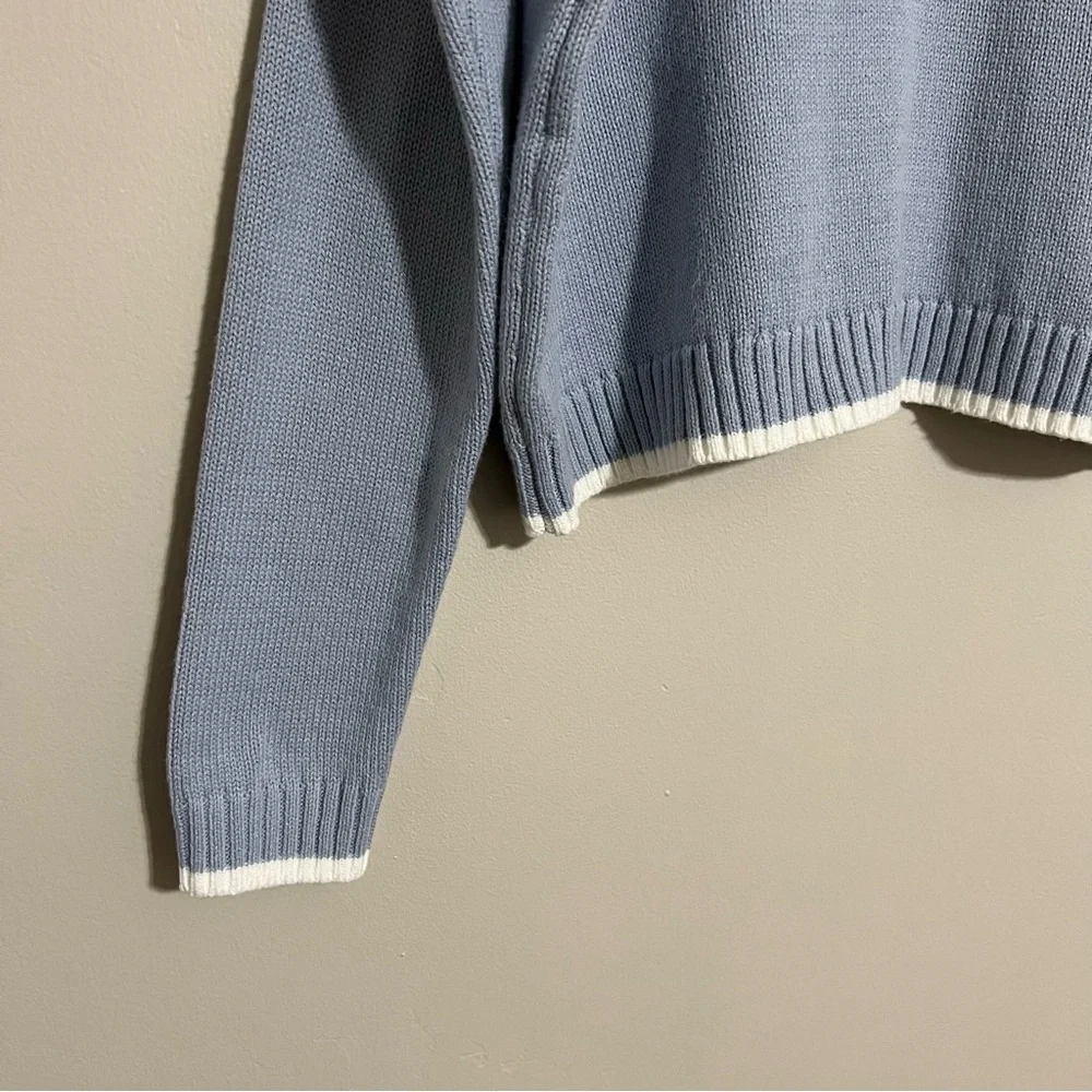 NWT Sincerely Jules Self Love Blue Cropped Knit Sweater size XS